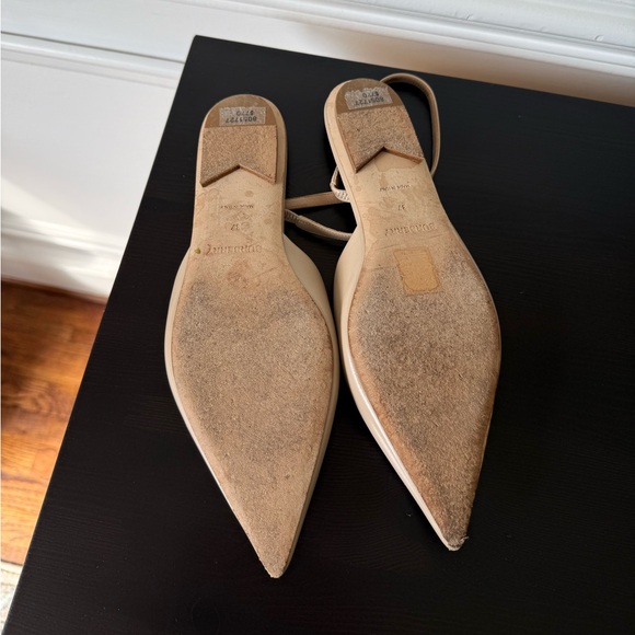 Burberry Anderton TB Monogram Leather Slingback Point-Toe Ballerina Flat SZ 37 - Picture 9 of 9